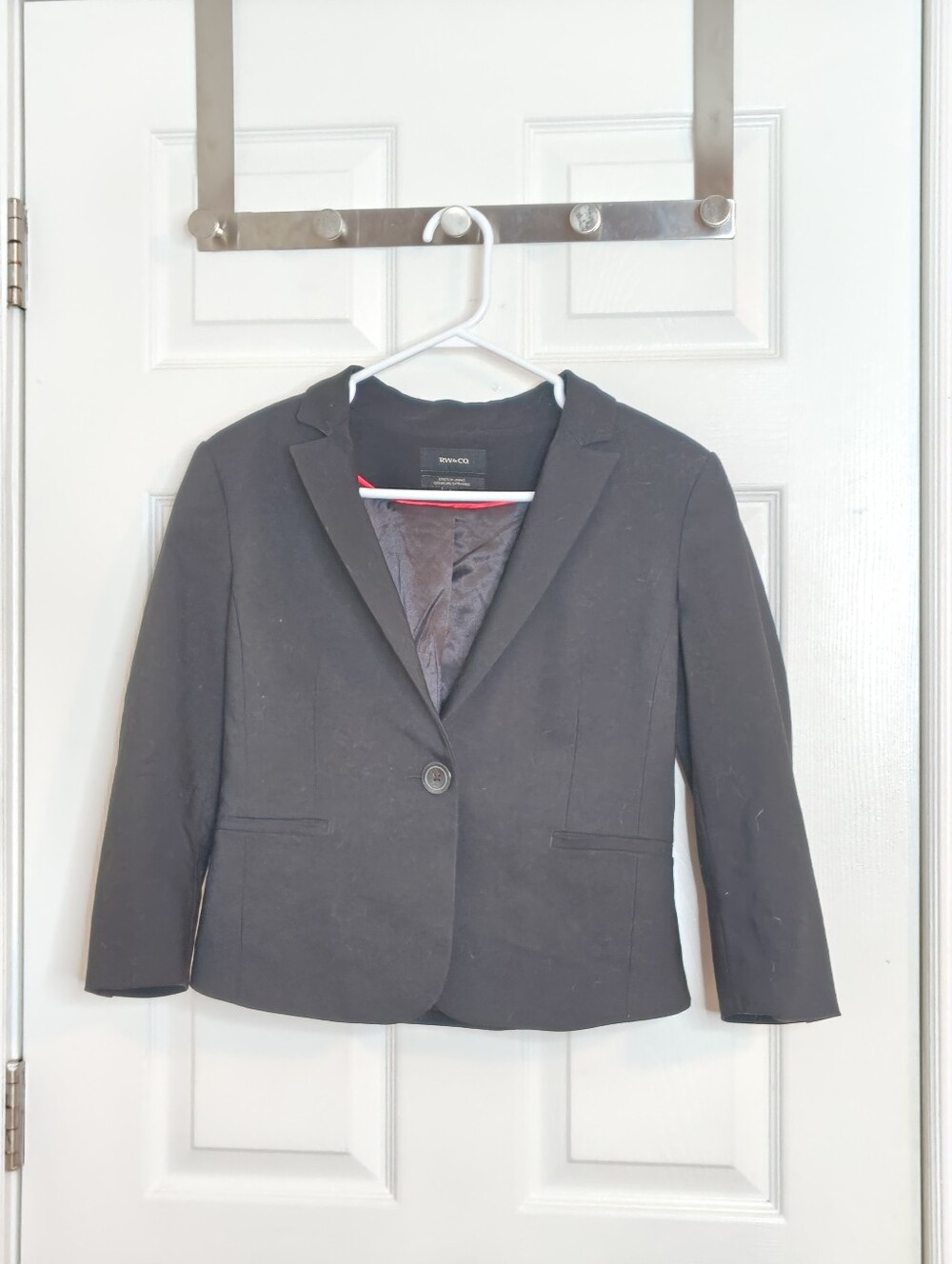 RW&CO Black Single-Button Cotton Blend Blazer Size 4